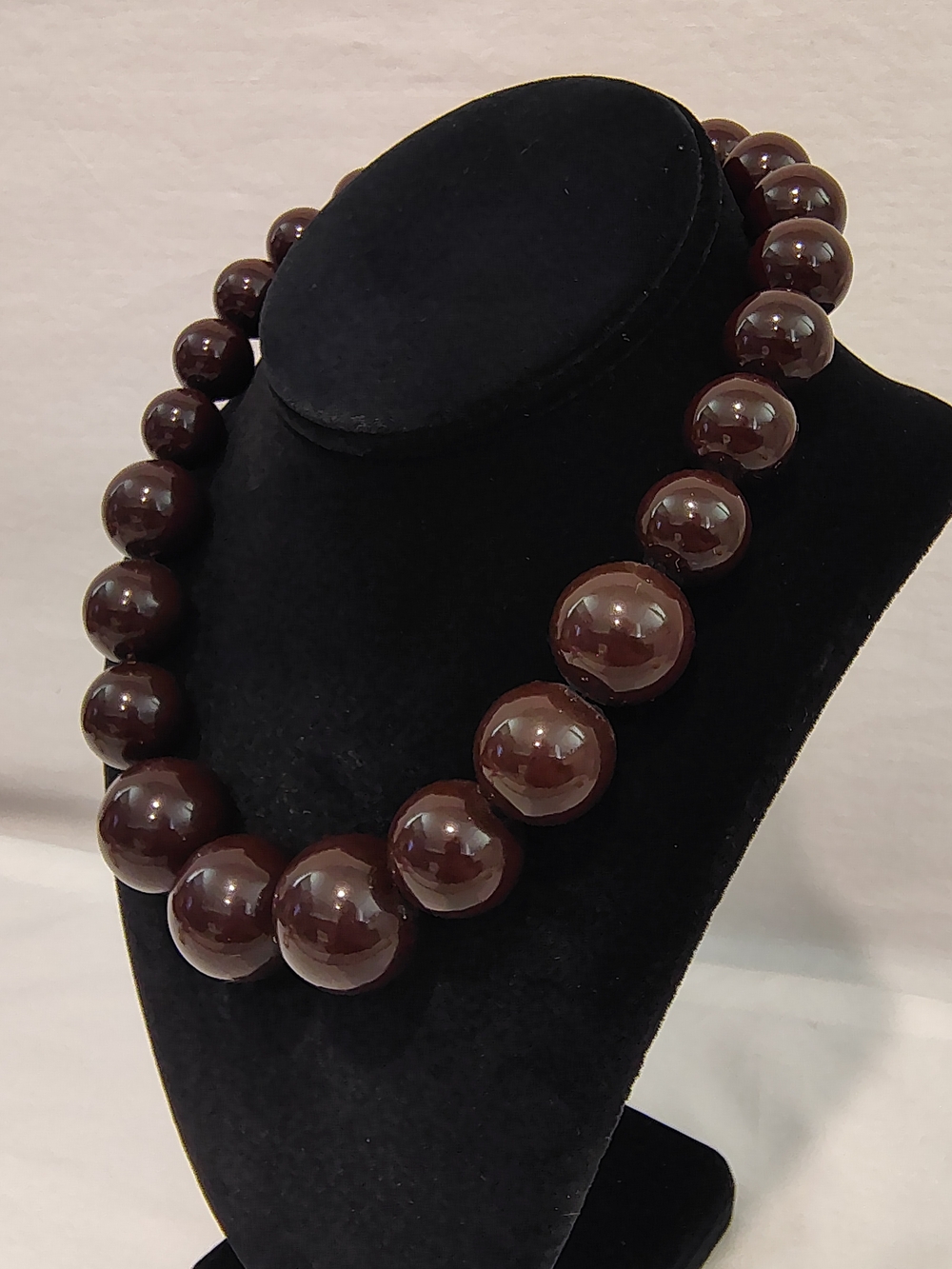 Classic Chocolate Brown Beaded Necklace - Women Jewelry - Picture 2 of 4